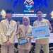 Tiga siswa SMAN 2 Luwu Timur yang jadi juara II pada Lomba Cerdas Cermat Tingkat Nasional pada ajang National Environmental Expo (NEO) 2025. (Foto: Istimewa)