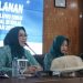 Ketua TP PKK Luwu Timur, Ani Nurbani Irwan, memimpin rapat bulanan TP PKK yang dirangkaikan dengan Halal Bihalal, Jumat 11 April 2025, di Aula Rujab Bupati Luwu Timur. (Foto: Kominfo SP Lutim)