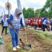 Petugas kebersihan langsung membersihkan sampah yang berserakan usai Luwu Timur Fun Run 2025, Minggu 18 Mei 2025. Foto: Jaeja.id