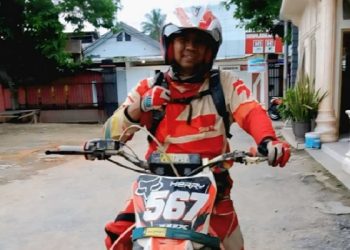 Anggota DPRD Luwu Timur dari Fraksi NasDem, Dwi Heryanto yang hobi balap mendukung pembangunan sirkuit permanen di Luwu Timur. (Foto:ist)