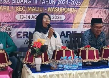 Suasana reses anggota DPRD Luwu Timur, Erni Malape, di Desa Wasuponda, Kamis 14 Agustus 2025. (Foto: Erni Malape Centre)