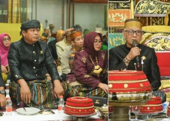 Sejumlah anggota DPRD Luwu Timur, ikut menyaksikan pengukuhan Andi Hatta Marakarma sebagai Mincara Malili di Kedatuan Luwu, Palopo, Minggu 6 Juli 2025.