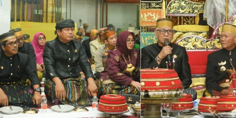 Sejumlah anggota DPRD Luwu Timur, ikut menyaksikan pengukuhan Andi Hatta Marakarma sebagai Mincara Malili di Kedatuan Luwu, Palopo, Minggu 6 Juli 2025.