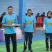 Kapolres Luwu Timur, AKBP Ario Putranto Tuhu Mangabdi saat membuka turnamen bulutangkis Open Sulawesi Bupati Cup I 2025, di Sirda Badminton Hall, Tomoni, Sabtu (23/8/2025). (Foto: Warta Lutim)