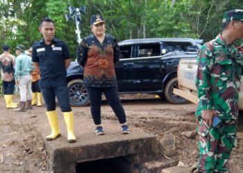 Anggota DPRD Luwu Timur, Erick Estrada, mengunjungi lokasi kebocoran pipa minyak PT Vale Indonesia di Desa Lioka, Kecamatan Towuti, Kamis (28/08/2025). (Foto: Jaeja.id)