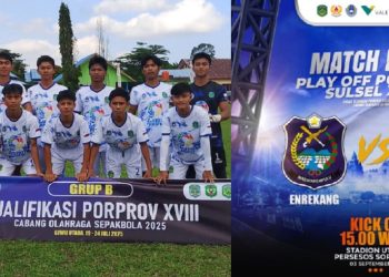 Link live streaming Enrekang vs Luwu Timur, laga pamungkas Grup G babak play off Porprov Sulsel, Rabu 3 September 2025.