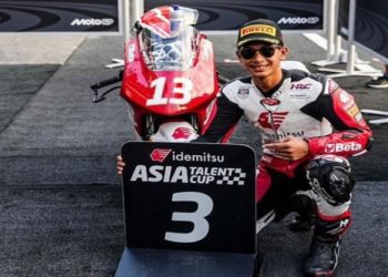 Badly Ayatullah, rider asal Luwu Timur raih podium 3 Asia Talent Cup 2025 di Sirkuit Motegi Jepang, Sabtu 27 September 2025. (Foto: IST)