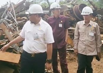 Sejumlah anggota DPRD Luwu Timur meninjau pengelolaan limbah dan scrap PT Vale Indonesia, Rabu 10 September 2025.