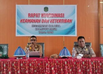 Rakor pengamanan Natal 2025 dan Tahun Baru 2026 di Kecamatan Kalaena, Senin (8/12/2025). Foto: IST