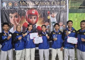PERKEMI Lutim raih empat medali di Metro School Cup III Makassar, pada 22-23 November 2025. Foto: IST