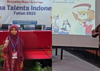 Siswi dan guru SMPN 2 Malili, Aqeela Hafiza Aspuji dan Ilmal terpilih sebagai peserta Program Bina Talenta Indonesia 2025. FOTO: IST