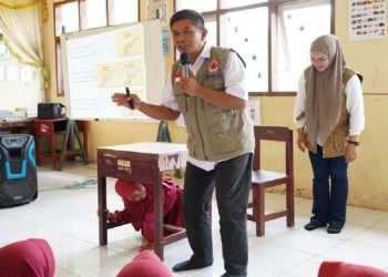 PT Vale Indonesia Tbk dan BPBD Morowali memberikan edukasi siaga bencana sejak dini kepada siswa SD di Morowali, Rabu 04 Februari 2026. (Foto: Comms Vale)