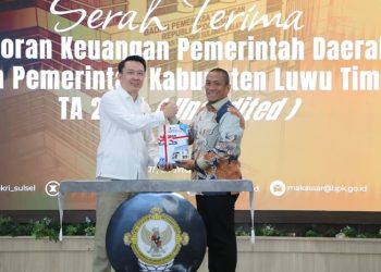 Bupati Lutim Serahkan LKPD 2025 ke BPK Sulsel, Tegaskan Komitmen Transparansi Keuangan