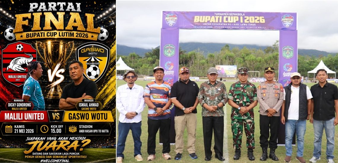 Preview final Bupati Cup I Lutim 2026, Malili United vs Gaswo Wotu.