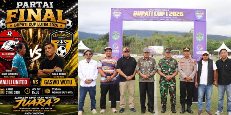 Preview final Bupati Cup I Lutim 2026, Malili United vs Gaswo Wotu.