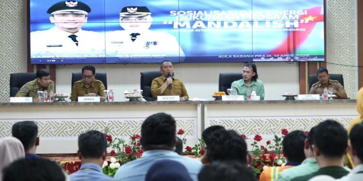 Pemkab Luwu Timur menggelar sosialisasi Program MANDALISH di Aula Sasana Praja, Kantor Bupati Luwu Timur, Selasa (14/04/2026). Foto: Kominfo-sp