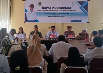 Rakor triwulan di Aula Kantor Camat Tomoni Timur, Rabu (08/04/2026). Foto: IST