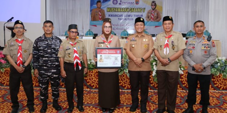 Ani Nurbani Irwan terpilih aklamasi sebagai Ketua Kwarcab Pramuka Luwu Timur periode 2026-2031 dalam Muscab V di Aula Dinas Pendidikan dan Kebudayaan, Selasa (12/05/2026). Foto: Kominfo-SP