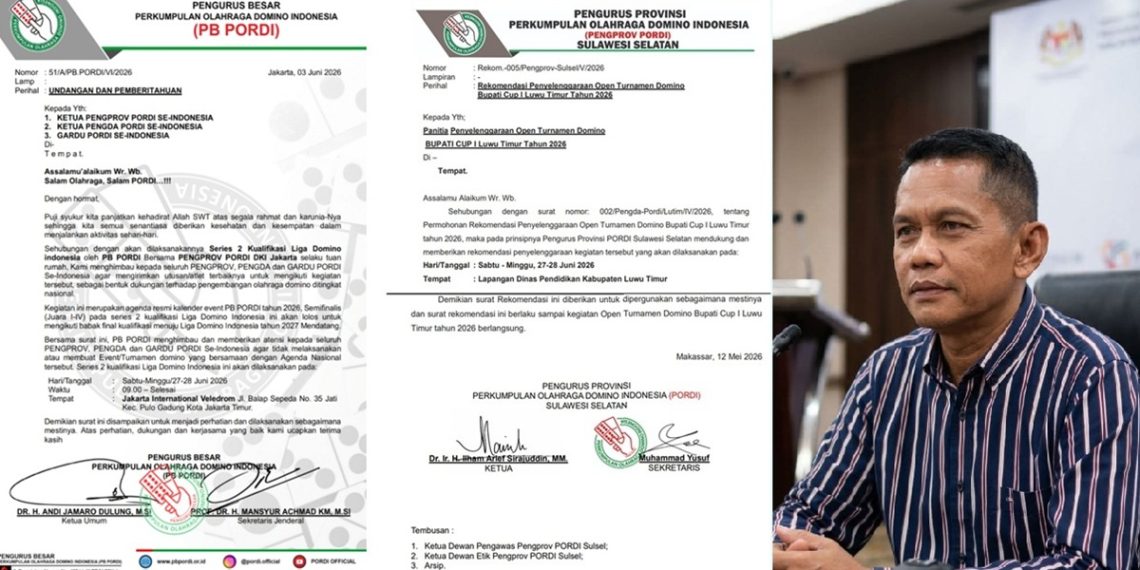 Ketua Panitia Turnamen Domino Bupati Cup Luwu Timur 2026, Najamuddin menanggapi terbitnya imbauan PB Pordi.