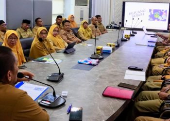 Bupati Luwu Timur, Irwan Bachri Syam, pimpin rakor pelaksanaan program pejuang subuh, di Ruang Rapat Kerja Bupati, Senin, 11 Mei 2026. Foto: kominfo-sp