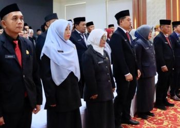 Pelantikan pejabat eselon III dan IV di Aula Sasana Praja, Kantor Bupati Luwu Timur, Kamis (21/05/2026). Foto: Kominfo-SP