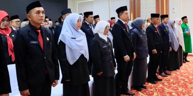 Pelantikan pejabat eselon III dan IV di Aula Sasana Praja, Kantor Bupati Luwu Timur, Kamis (21/05/2026). Foto: Kominfo-SP
