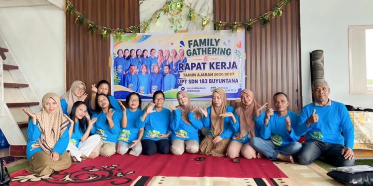 Rapat kerja dan family gathering SDN 183 Buyuntana di Villa Umalaika, 12-13 Juni 2026. Foto: Jaeja.id