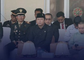 Ketua DPRD Luwu Timur Ober Datte saat menghadiri HUT Bhayangkara ke-80 di Mapolres Luwu Tumur, Rabu (01/07/2026).