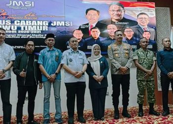 Wakil Ketua II DPRD Luwu Timur Harisah Suharjo menghadiri pelantikan pengurus JMSI Luwu Timur, Jumat (03/07/2026).