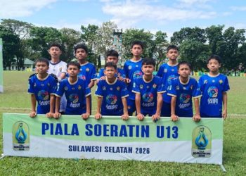 Skuad Perslutim U13 yang berlaga di Piala Soeratin U13 2026 tingkat Sulawesi Selatan di Makassar, Kamis (18/06/2026). Foto: IST