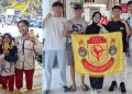 Atlet Taekwondo Indonesia Luwu Timur berpose bersama usai meraih tujuh medali pada International Ksatria Nusantara PBTI Series 4 di Bandung, Jawa Barat.