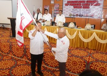 Bupati Luwu Timur, Irwan Bachri Syam, terpilih sebagai Ketua Indonesia Off-road Federation (IOF) Luwu Timur dalam muscab di Aula Disdikbud Lutim, Selasa (28/07/2026). Foto: Warta Lutim
