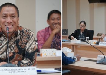 Bupati Luwu Timur, Irwan Bachri Syam Bersama rombongan menemui KomnasHAM terkait penyediaan lahan PSN IHIP Desa Harapan, di Jakarta, Jumat (17/07/2026). Foto: Warta Lutim