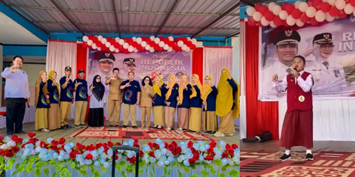 Lomba kesenian sambut HUT ke-81 RI tingkat SD se-Kecamatan Tomoni, Luwu Timur, resmi dibuka pada Senin (10/08/2026). Foto:IST
