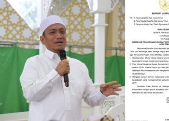 Bupati Luwu Timur mengimbau Shalat Istisqa serentak pada Sabtu, 19 September 2026 untuk memohon hujan di tengah kondisi kemarau.
