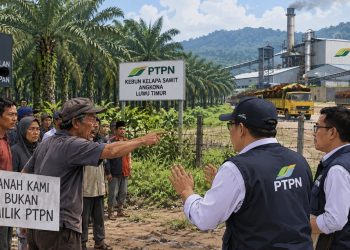 Ilustrasi konflik lahan warga di Angkona, Luwu Timur dengan PTPN.