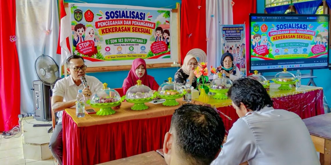SDN 183 Buyuntana menggelar sosialisasi pencegahan kekerasan seksual dalam rangka peringatan Hari Sumpah Pemuda, Rabu (28/10/2026). Foto: IST