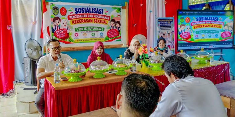 SDN 183 Buyuntana menggelar sosialisasi pencegahan kekerasan seksual dalam rangka peringatan Hari Sumpah Pemuda, Rabu (28/10/2026). Foto: IST