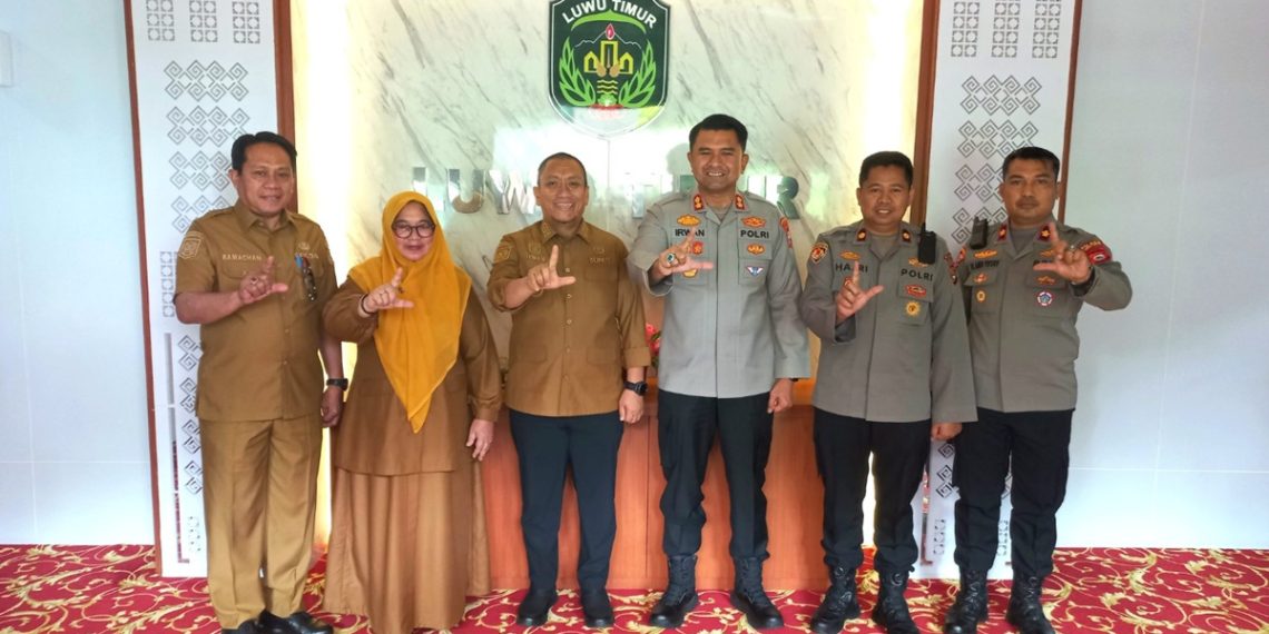 Bangun Komunikasi, Bupati dan Wabup Lutim Silaturahmi dengan Kapolres Baru Luwu Timur